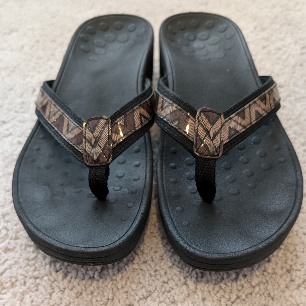Vionic Women’s Size 9 High Tide Arch Sandal Flip Flop Black Orthopedic Classic - Picture 5 of 13